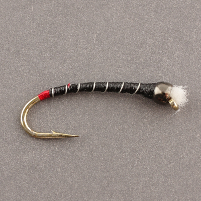 TW BB Red Butt UT BLACK CHIRONOMID Silver Rib thumbnail