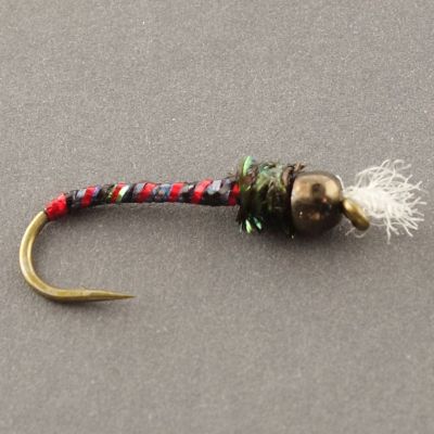 TW BB CHIRONOMID Black Electra Braid/Red Rib thumbnail